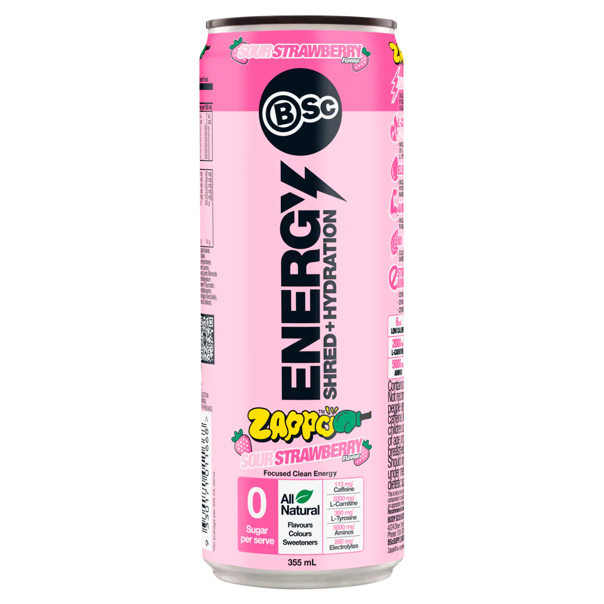 Thumbnail BSc Energy Shred + Hydration Zappo Sour Strawberry 355ml