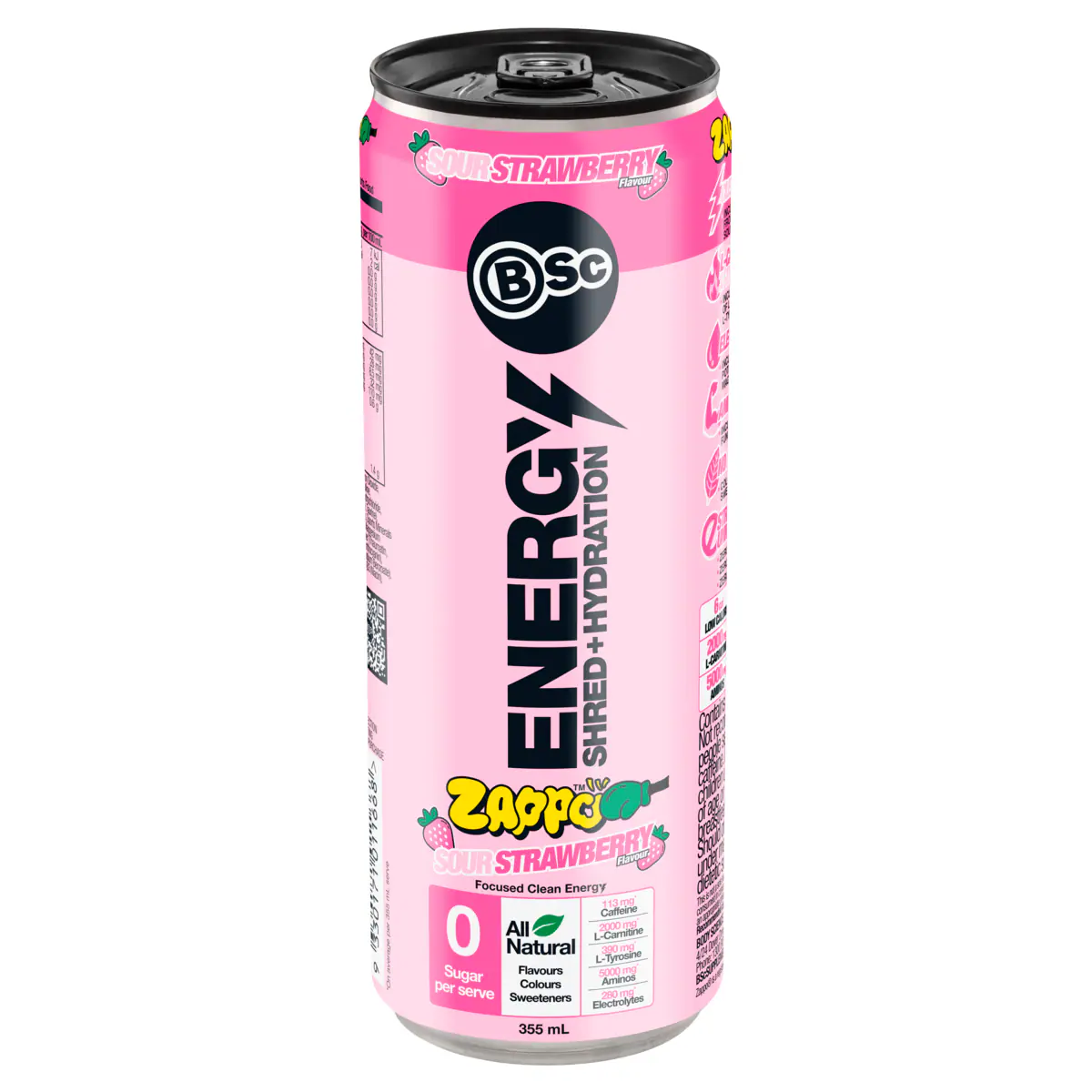 Thumbnail BSc Energy Shred + Hydration Zappo Sour Strawberry 355ml