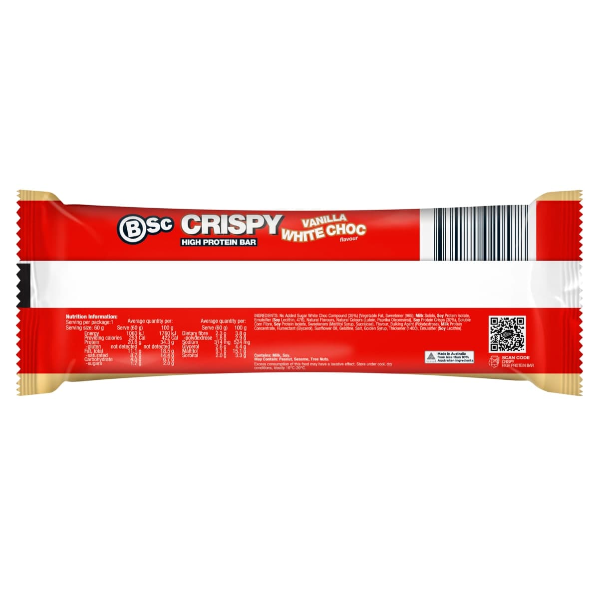 Thumbnail BSc Crispy Protein Bar Vanilla White Choc 60g