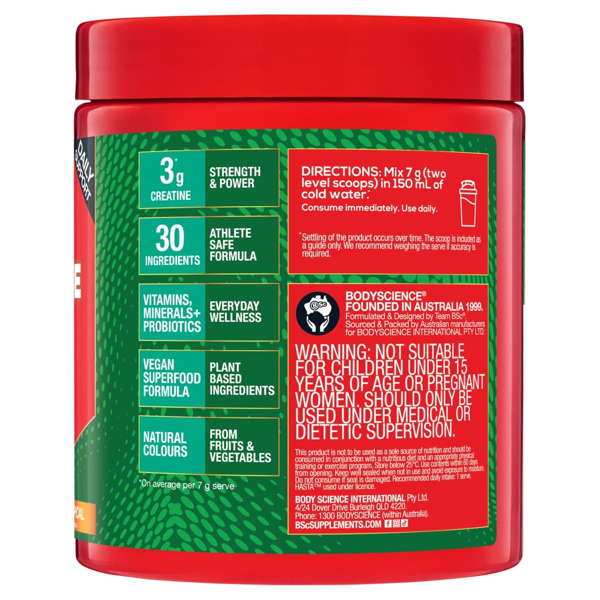 Thumbnail BSc Performance Greens + Creatine Tropical 210g