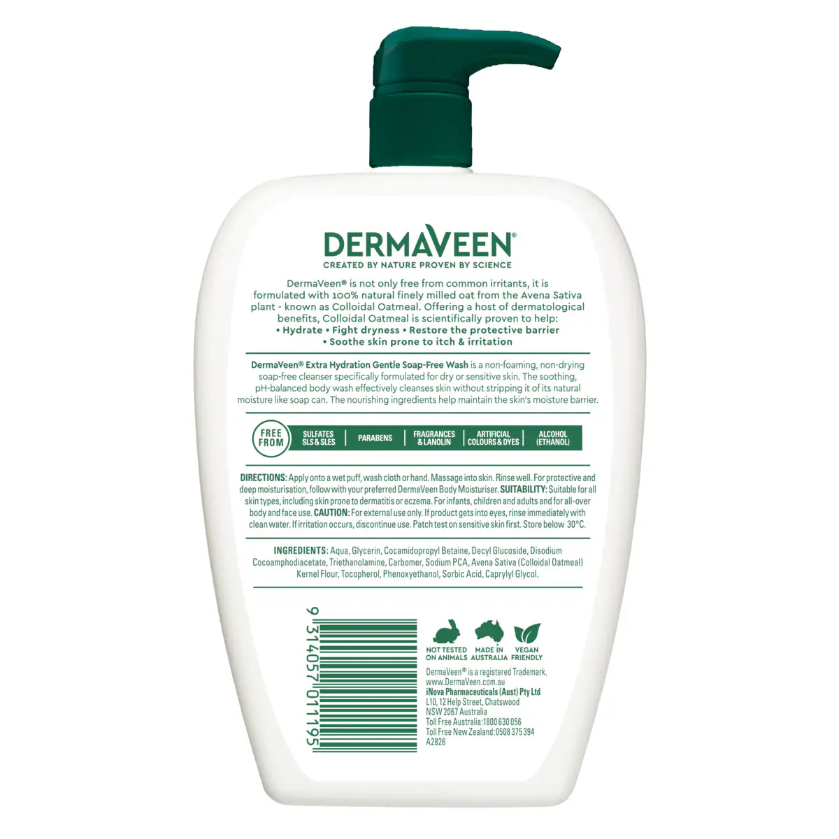 Thumbnail DermaVeen Extra Hydration Gentle Soap Free Wash 500ml