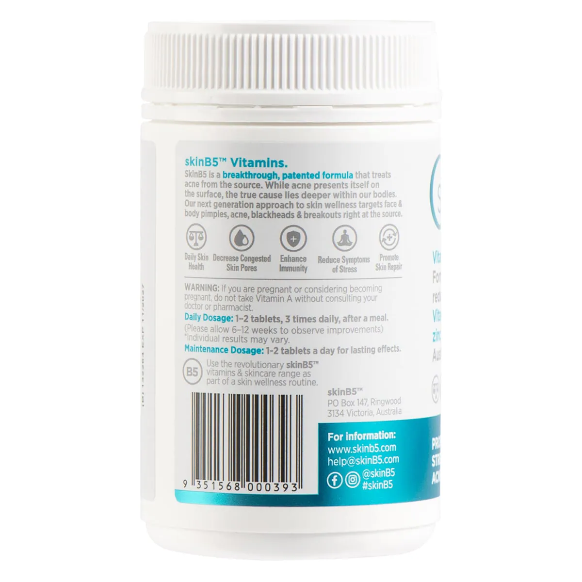 Thumbnail SkinB5 Professional Strength Acne Control Vitamins 180 Tablets
