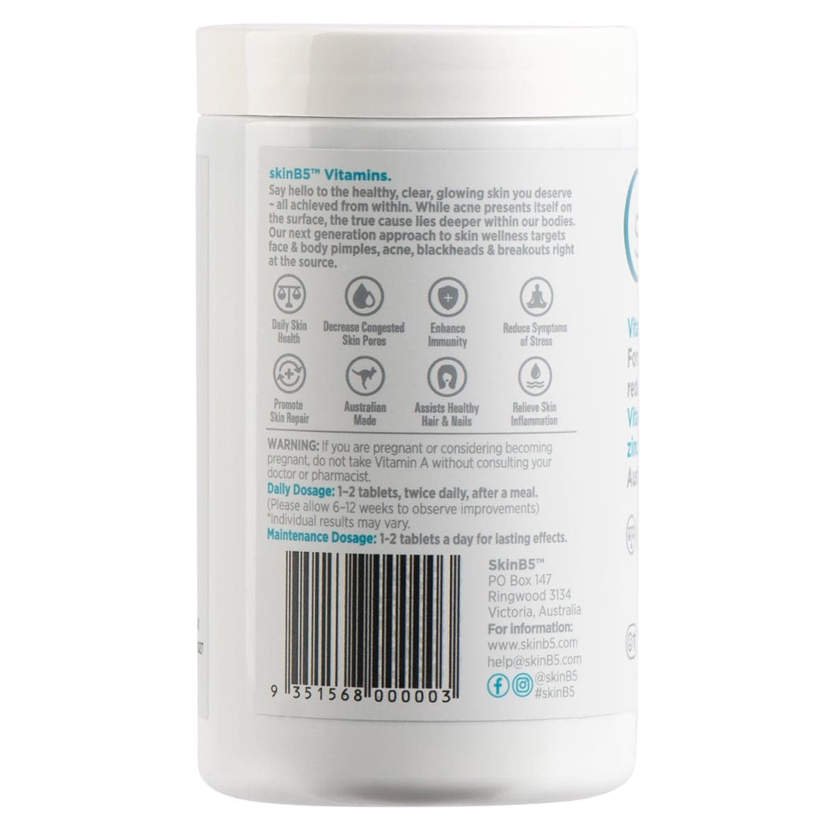Thumbnail SkinB5 Extra Strength Acne Control Vitamins 120 Tablets