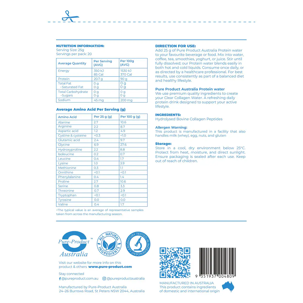 Thumbnail Pure Product Australia Clear Protein Powder 500g
