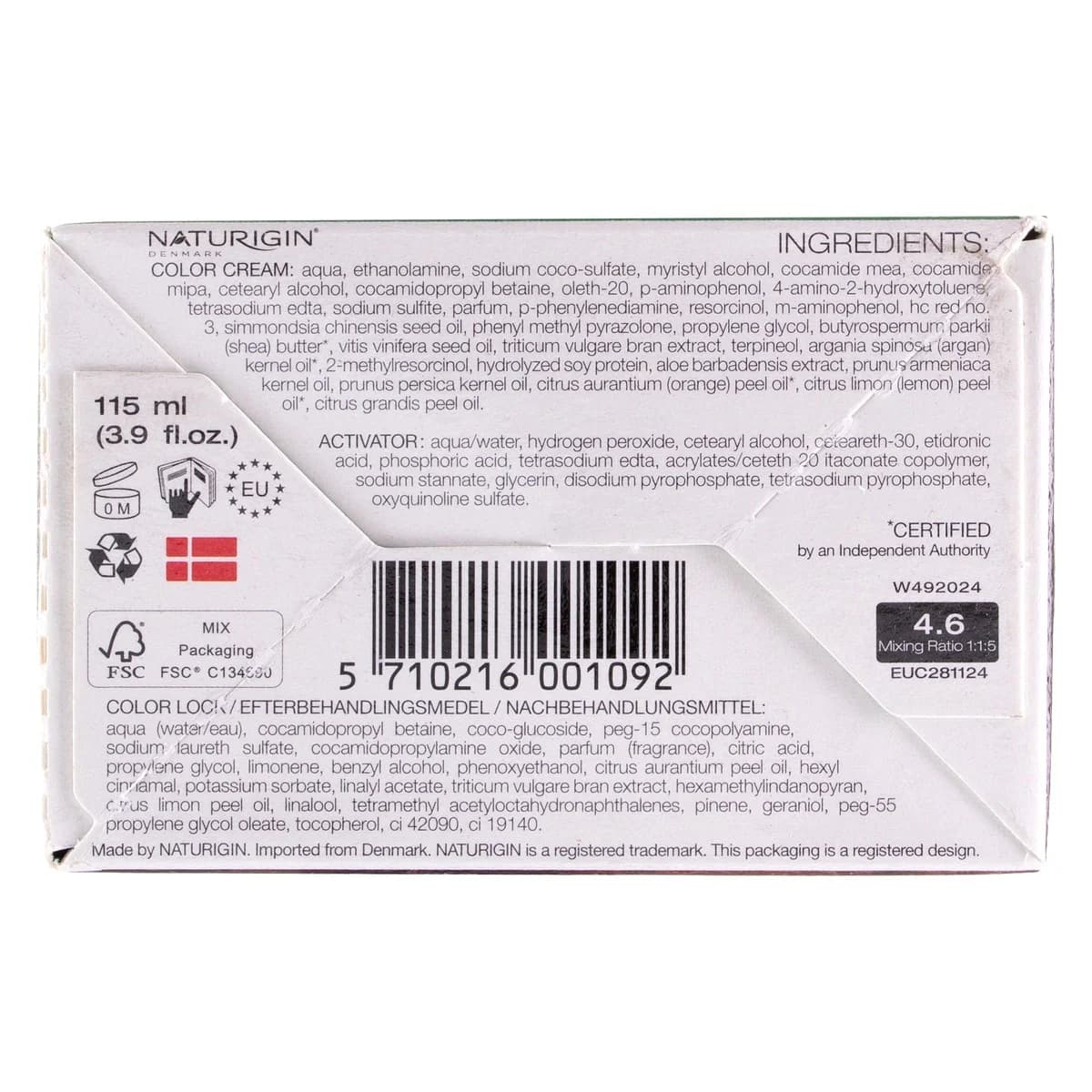 Thumbnail Naturigin 4.6. Copper Brown Natural Permanent Hair Colour