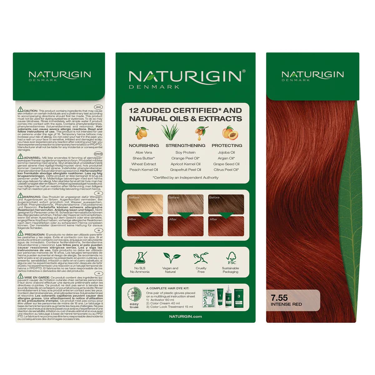 Thumbnail Naturigin 7.55 Medium Blonde Deep Red Natural Permanent Hair Colour