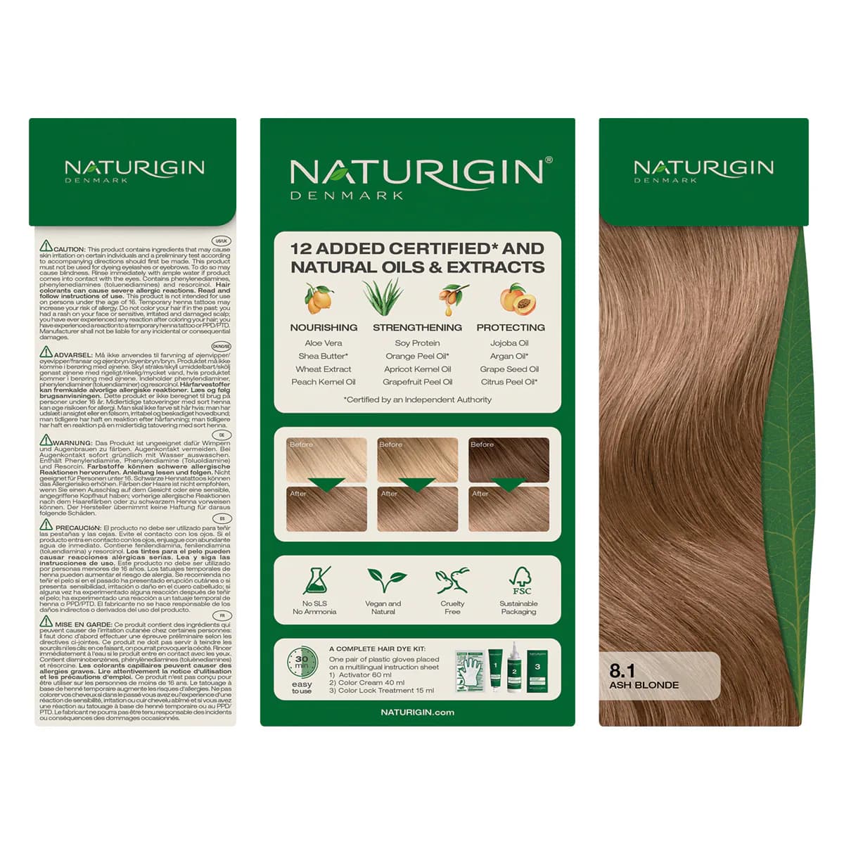 Thumbnail Naturigin 8.1 Light Ash Blonde Natural Permanent Hair Colour