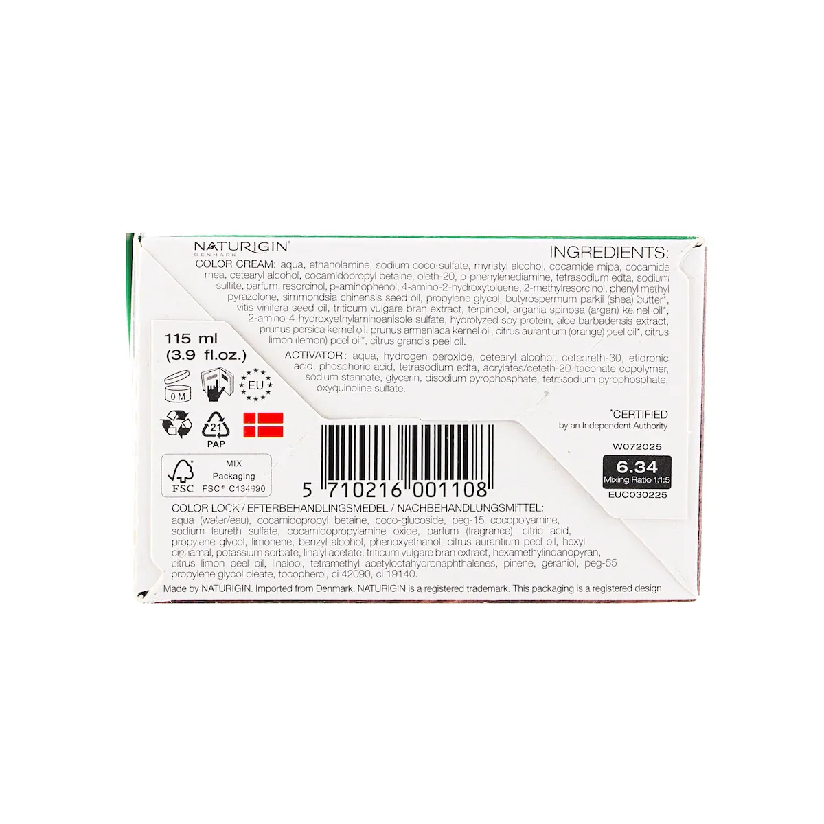 Thumbnail Naturigin 6.34 Medium Copper Blonde Natural Permanent Hair Colour