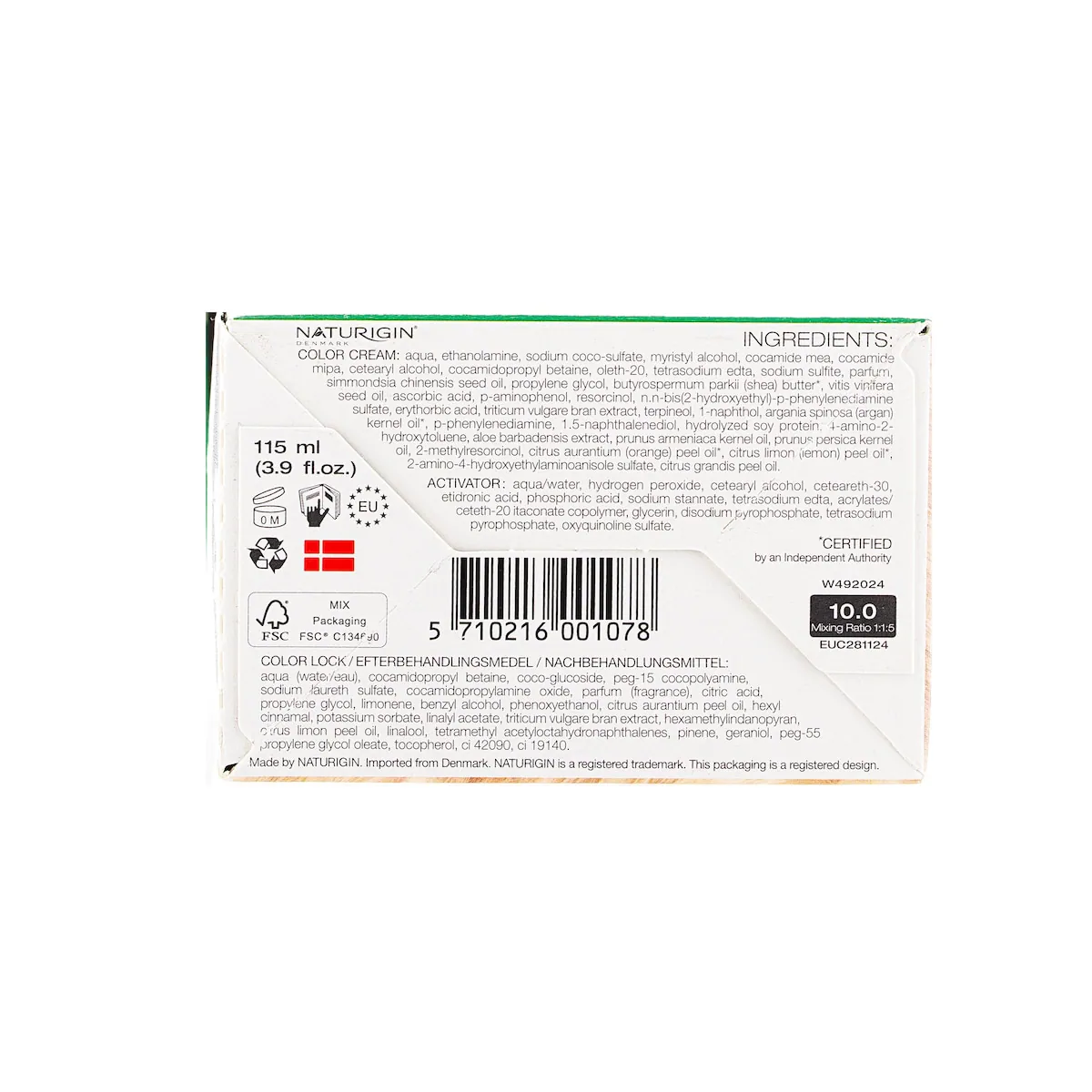 Thumbnail Naturigin 10.0 Platinum Blonde Natural Permanent Hair Colour