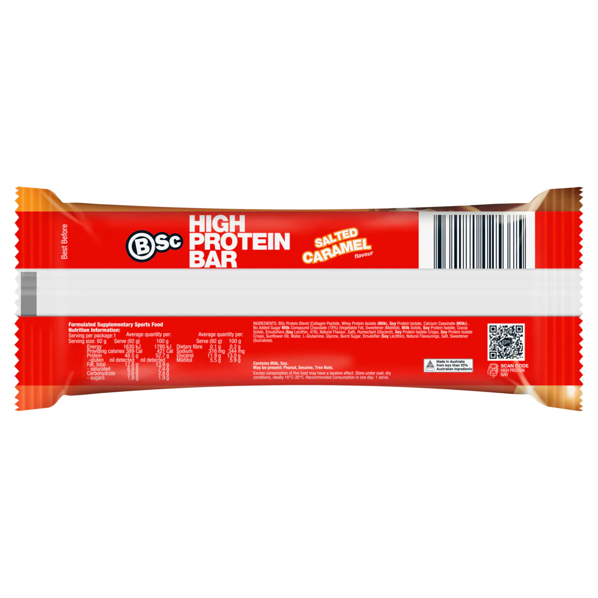 Thumbnail BSc High Protein Low Carb Bar Salted Caramel Box 12 x 92g