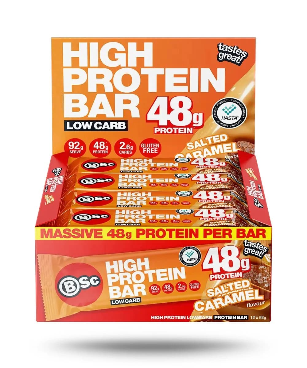 Thumbnail BSc High Protein Low Carb Bar Salted Caramel Box 12 x 92g