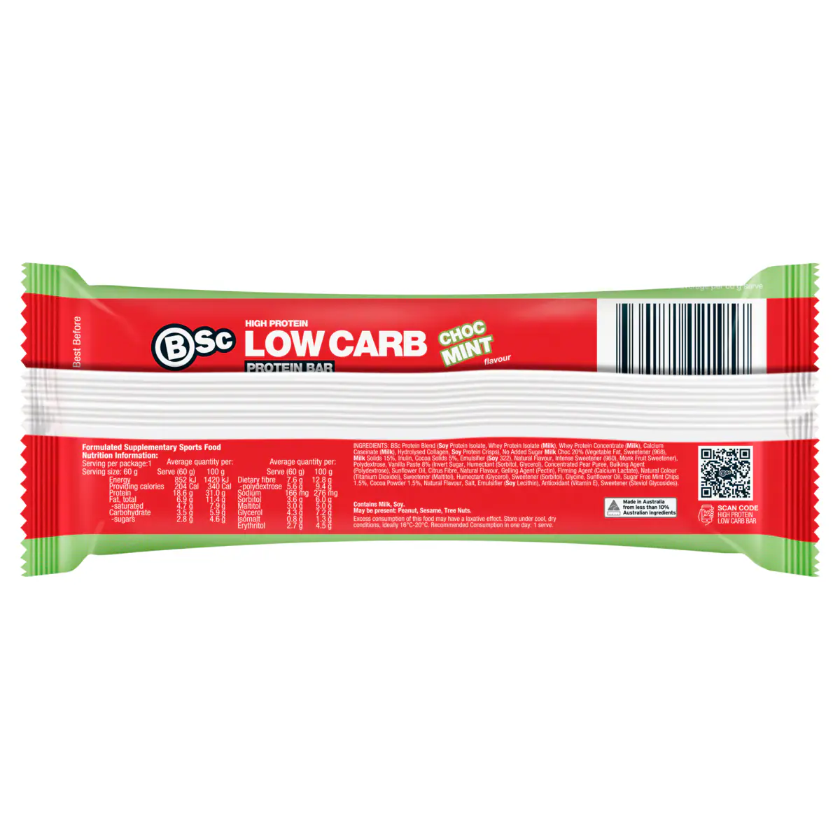 Thumbnail BSc High Protein Low Carb Bar Choc Mint Box 12 x 60g