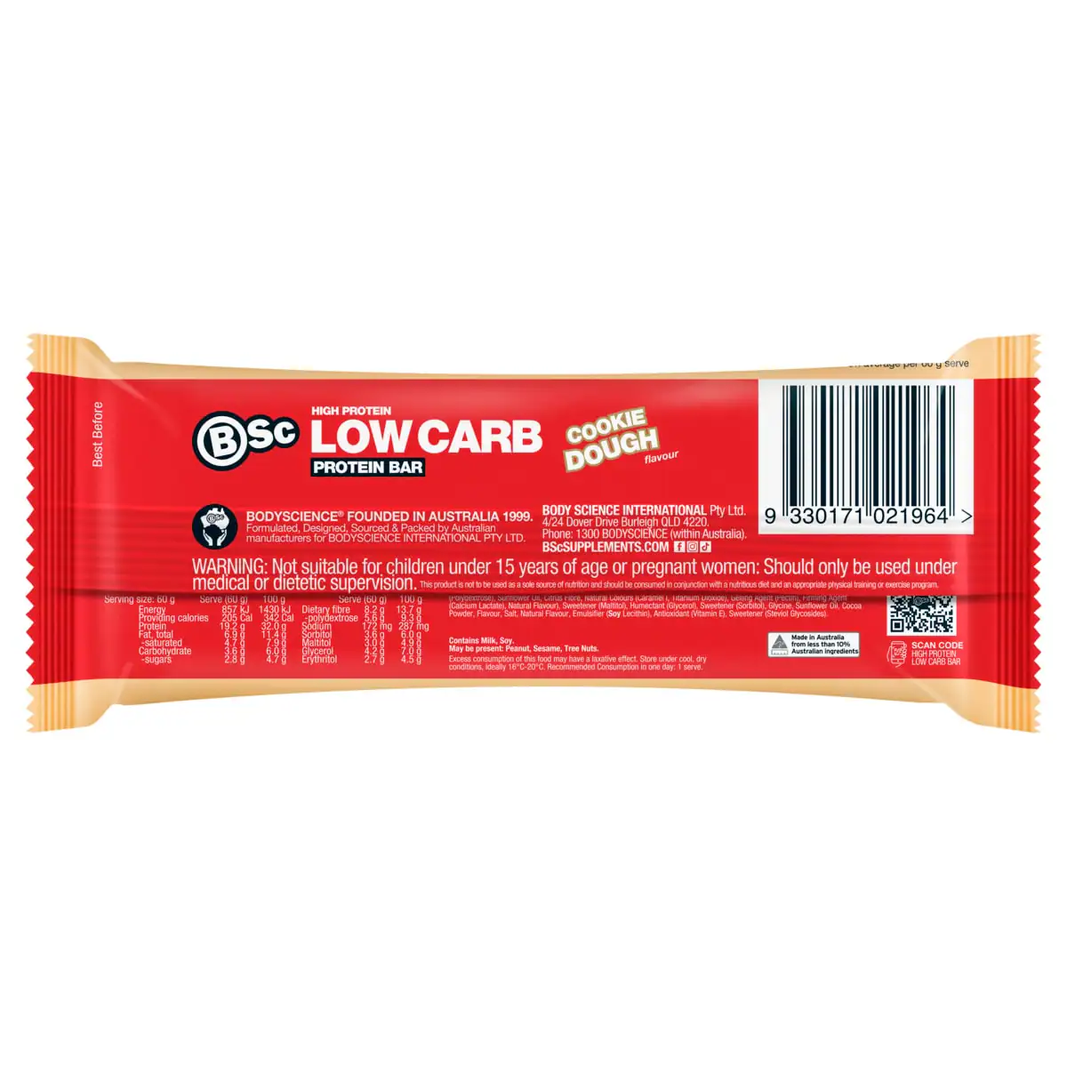 Thumbnail BSc High Protein Low Carb Bar Cookie Dough 12 x 60g