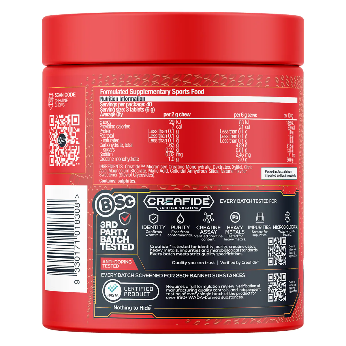 Thumbnail BSc Creatine Chews Tropical Flavour 120 Chewables