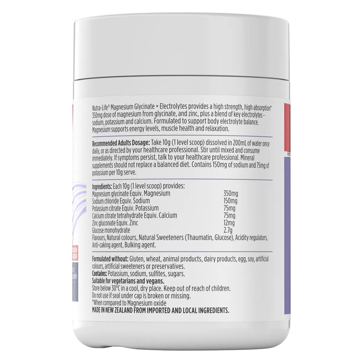 Thumbnail Nutra Life Magnesium Glycinate + Electrolytes Watermelon 200g