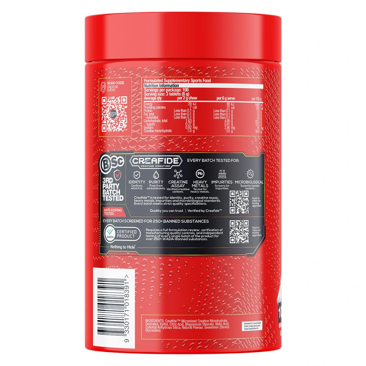 Thumbnail BSc Creatine Chews Tropical Flavour 300 Chewables