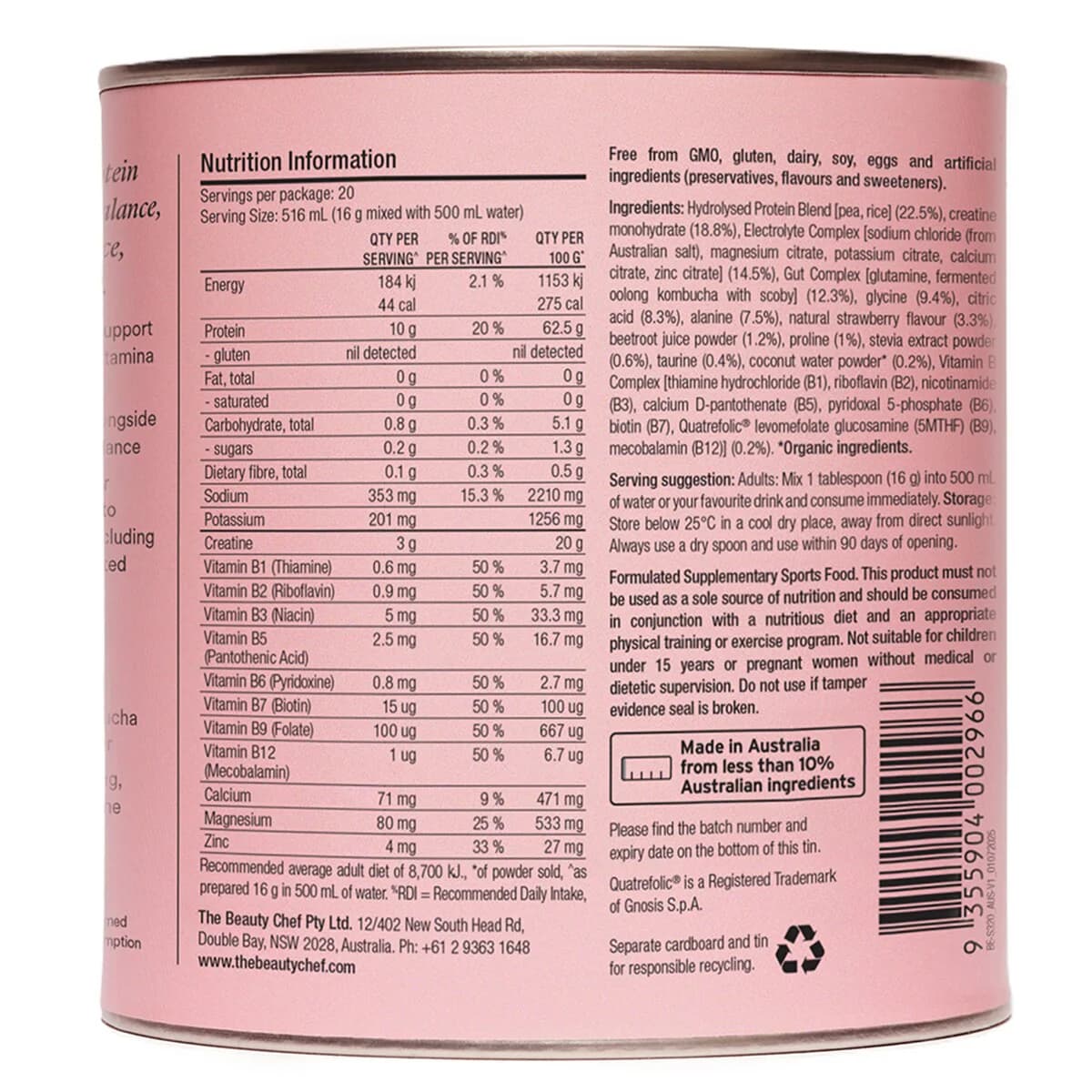 Thumbnail The Beauty Chef Body Electric Protein Water + Creatine 320g