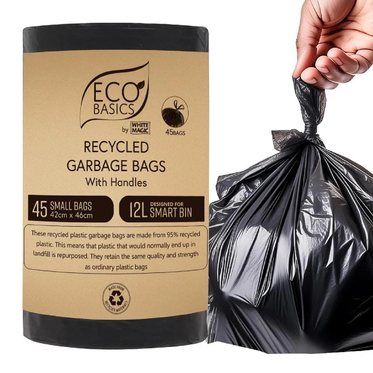 Thumbnail White Magic Eco Basics Recycled Garbage Bags Small 12L x 45 Bags