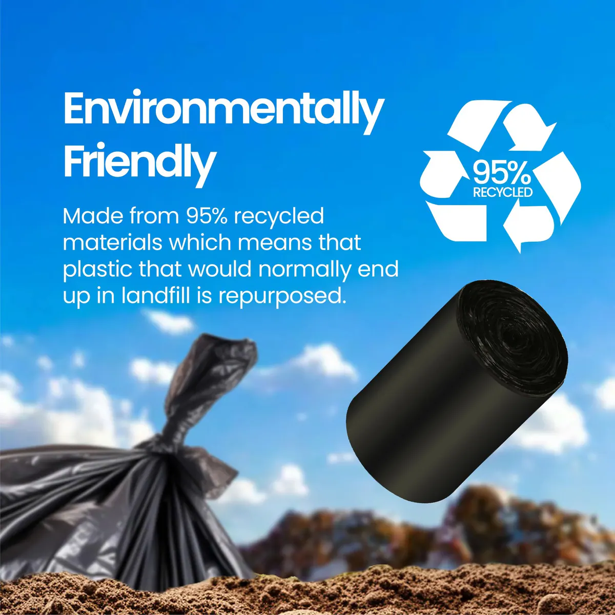 Thumbnail White Magic Eco Basics Recycled Garbage Bags Large 50L x 20 Bags