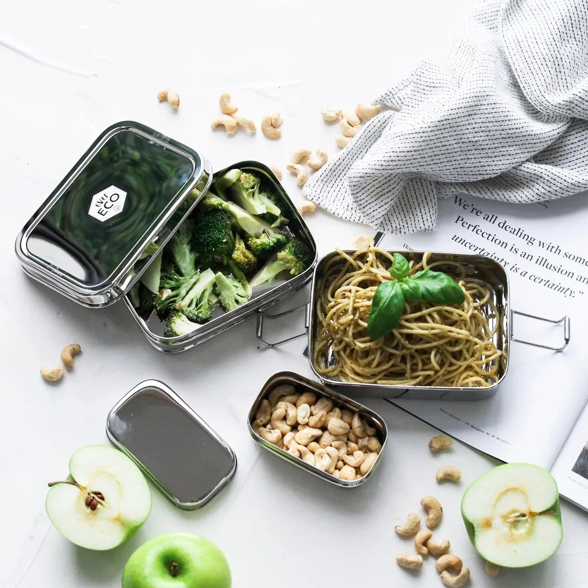 Thumbnail Ever Eco Bento Box Stackable Bento 2 Tier + Mini Snack Container 1200ml