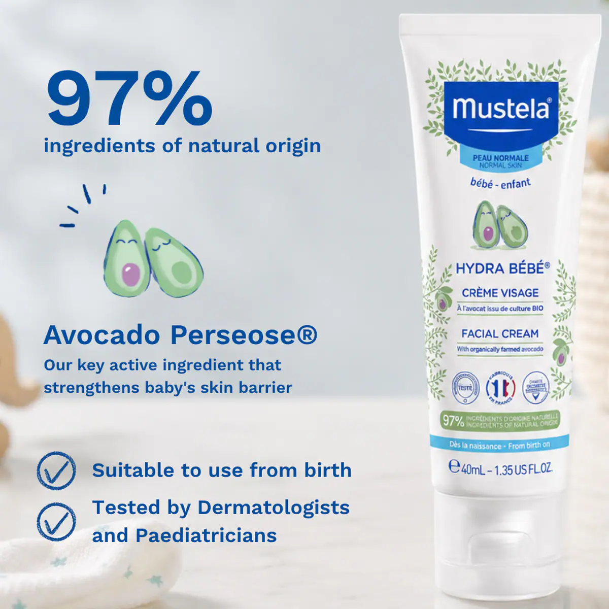 Thumbnail Mustela Hydra-Bebe Facial Cream 40ml