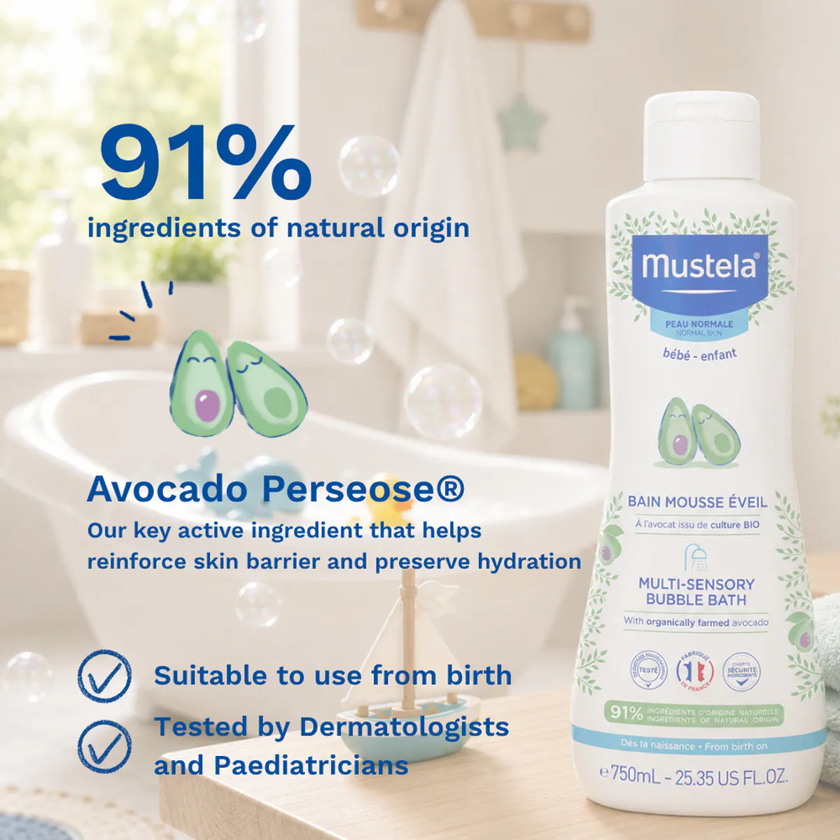 Thumbnail Mustela Multi Sensory Bubble Bath 750ml