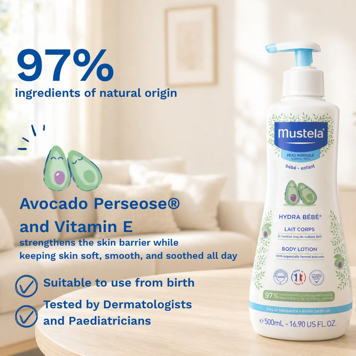 Thumbnail Mustela Hydra-Bebe Body Lotion 500ml