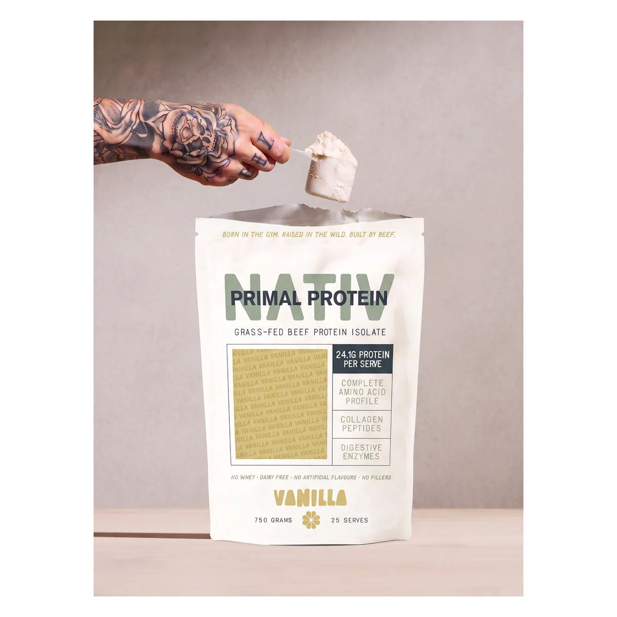 Thumbnail Nativ Primal Protein Grass-fed Beef Isolate Vanilla 750g