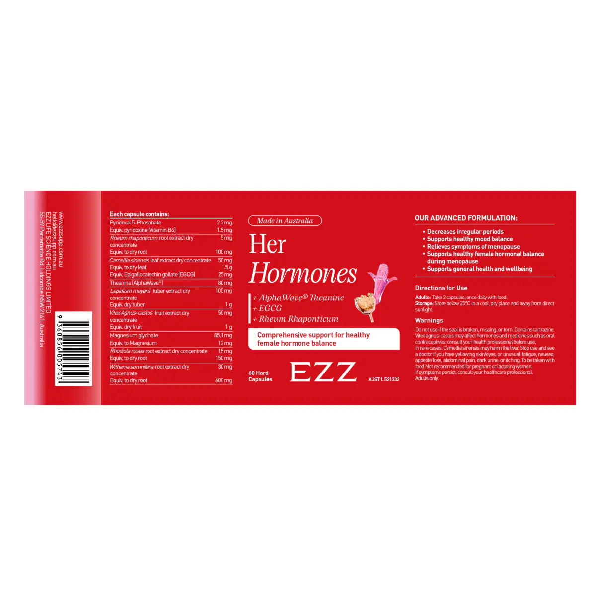 Thumbnail EZZ Her Hormones 60 Capsules
