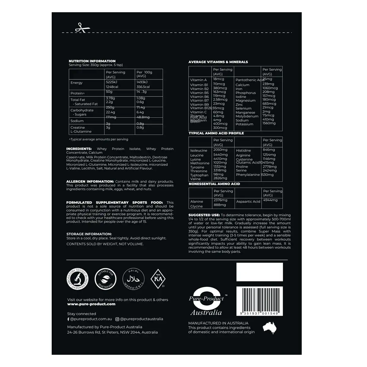 Thumbnail Pure Product Australia Super Mass Gainer Chocolate 1.5kg
