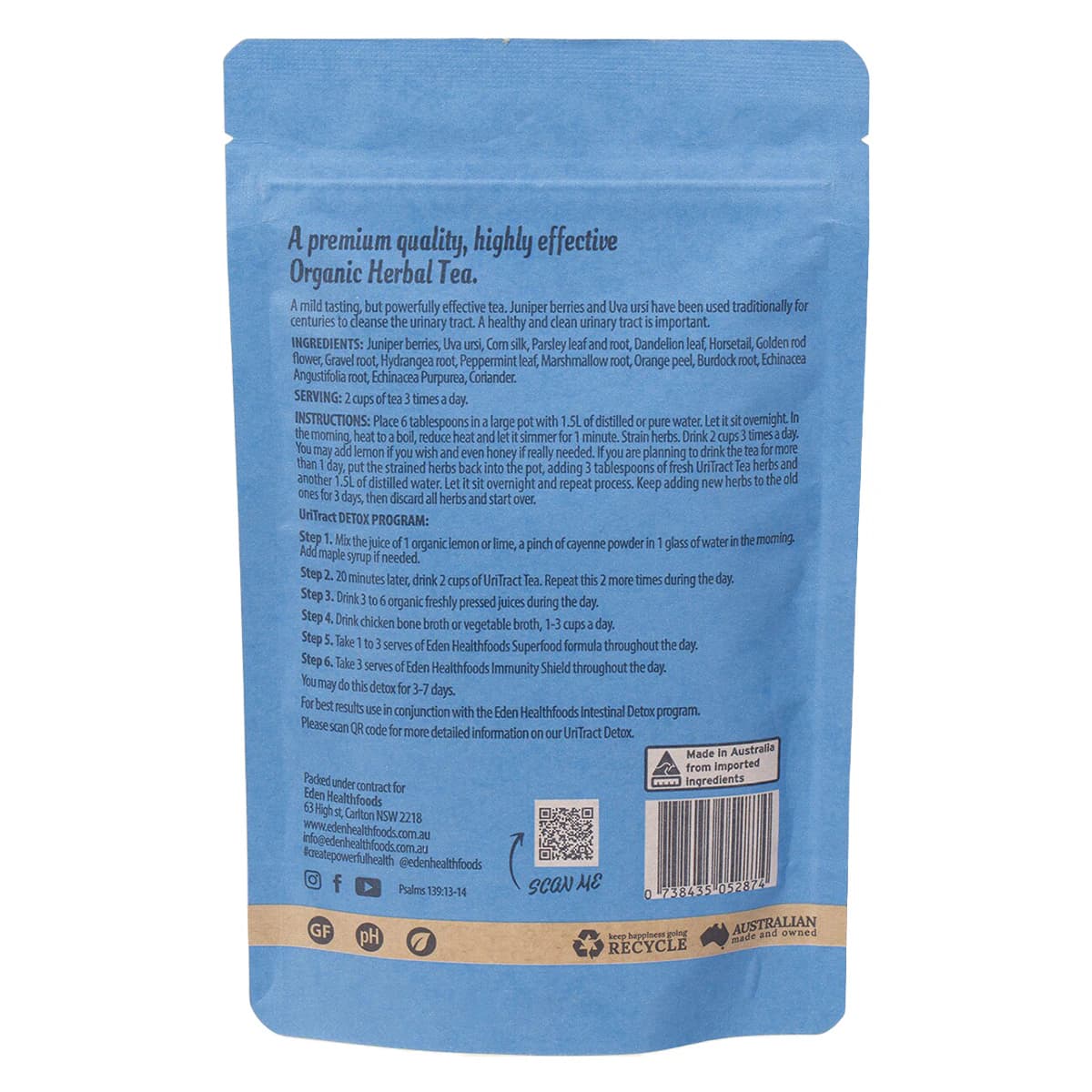 Thumbnail Eden Health Foods UriTract Organic Herbal Tea 60g