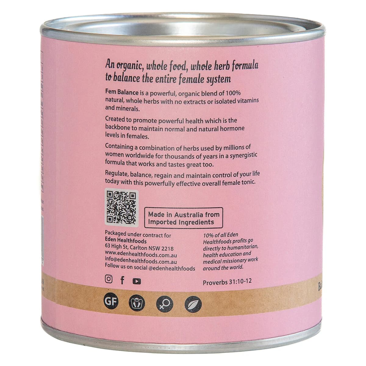 Thumbnail Eden Health Foods Fem Balance Organic Women's Herbal 150g