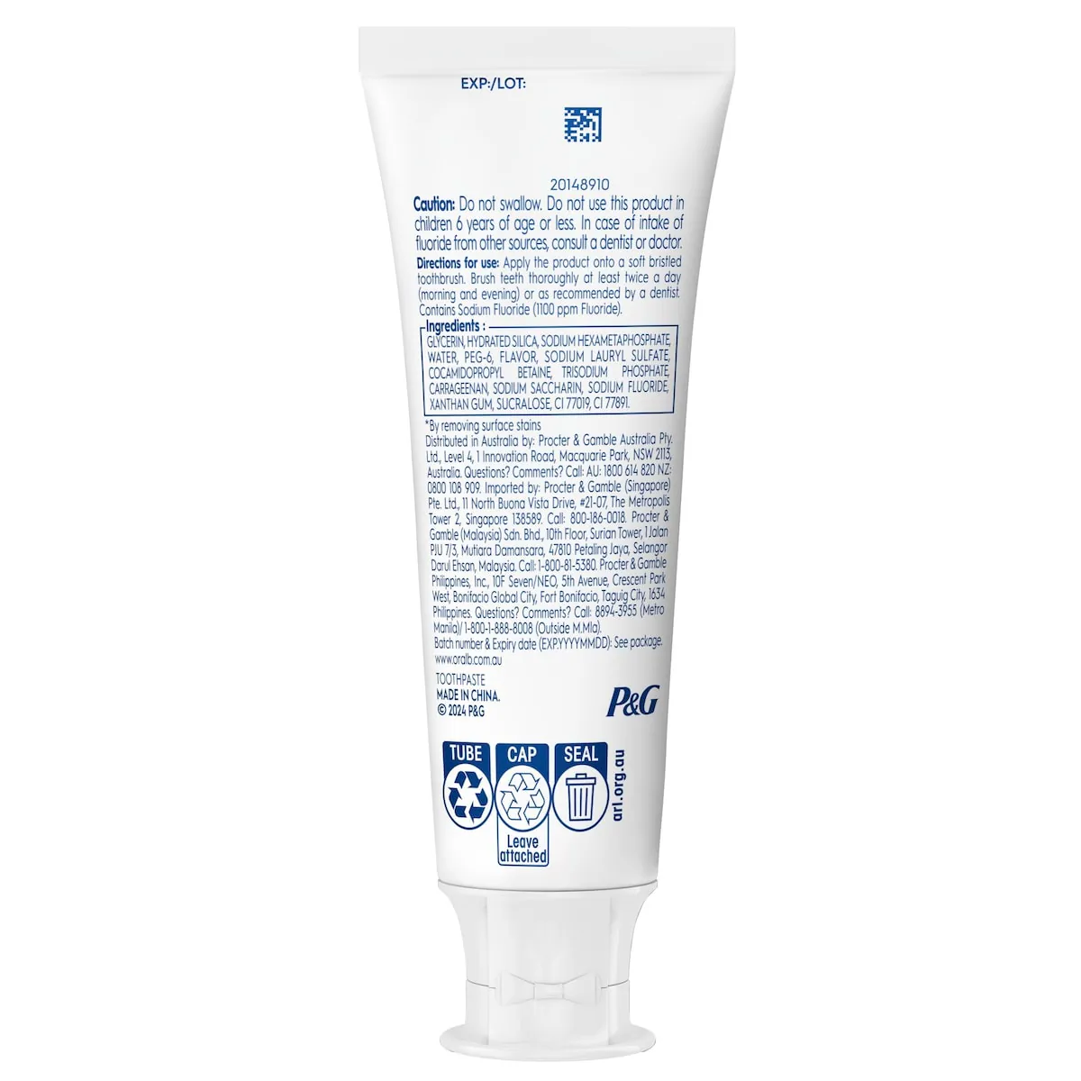 Thumbnail Oral B 3D White Luxe Perfection Whitening Toothpaste 95g