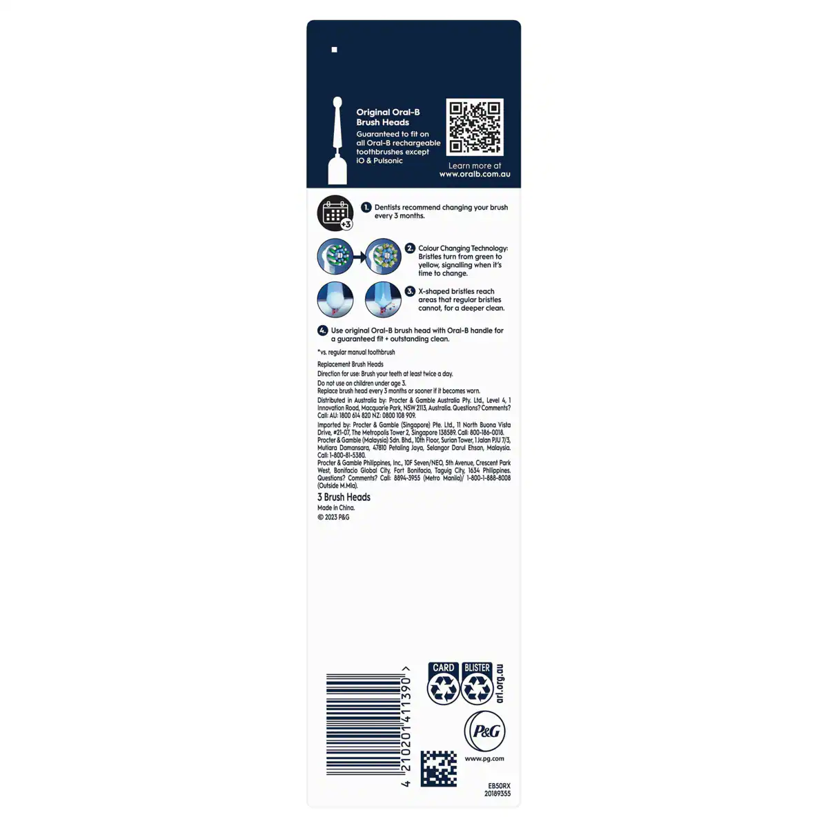 Thumbnail Oral B CrossAction Electric Toothbrush Heads 3 Pack