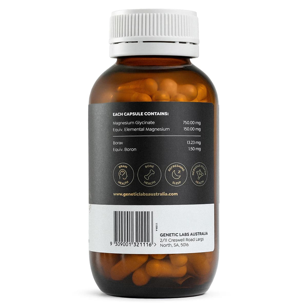 Thumbnail Genetic Labs Australia Magnesium Glycinate with Boron 120 Capsules