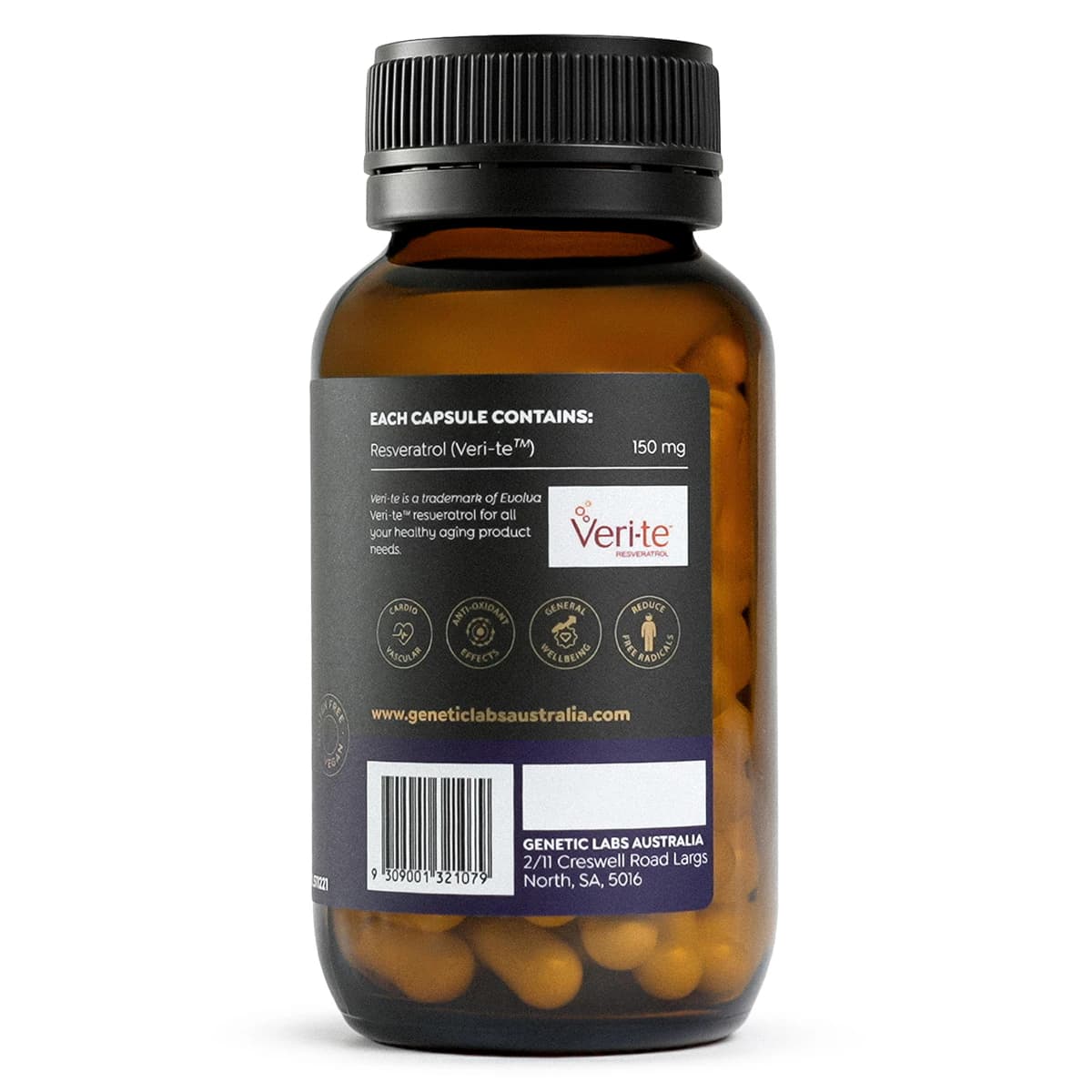 Thumbnail Genetic Labs Australia Pure Trans-Resveratrol with MCT Oil 60 Capsules
