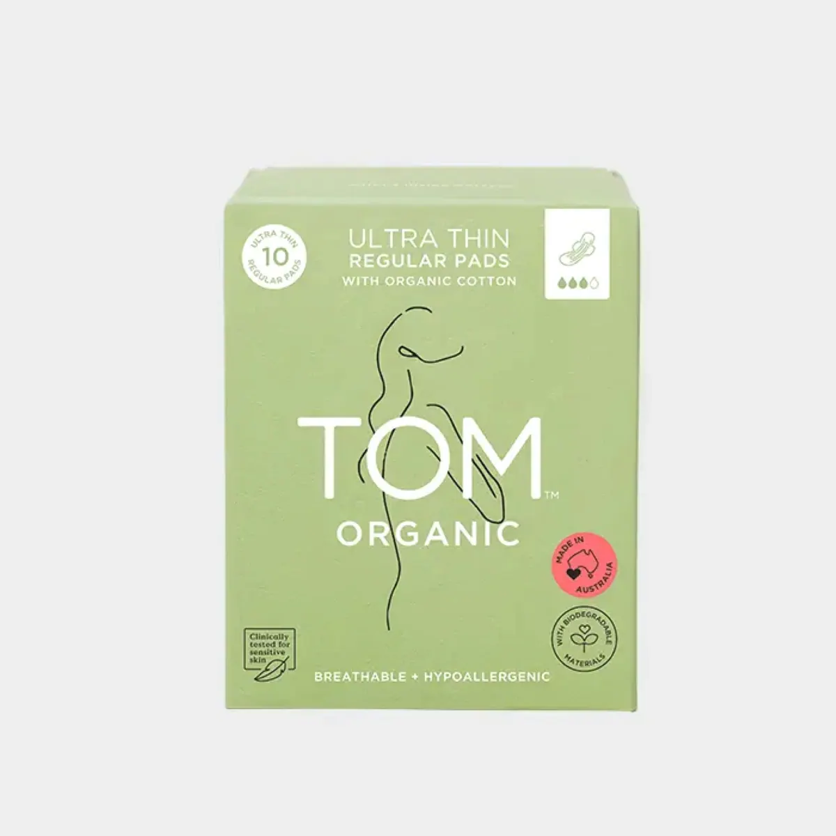 Thumbnail Tom Organic Cotton Pads with Wings Ultra Thin Regular 10 pack