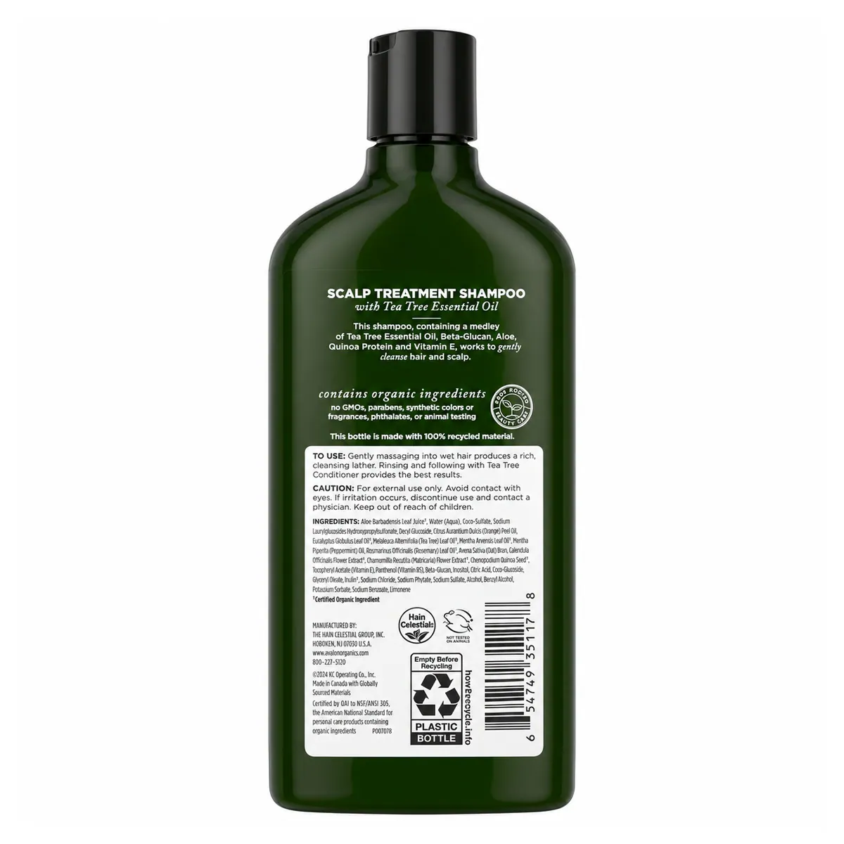 Thumbnail Avalon Organics Scalp Treatment Tea Tree Shampoo 325ml