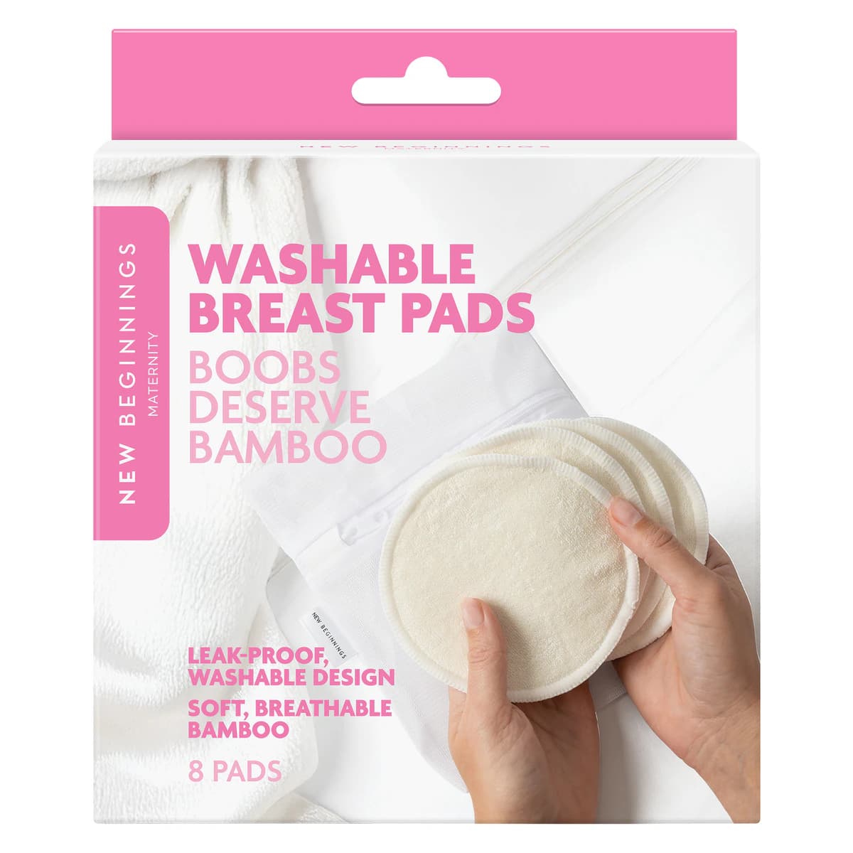 Thumbnail New Beginnings Washable Bamboo Breast Pads 8 Pack