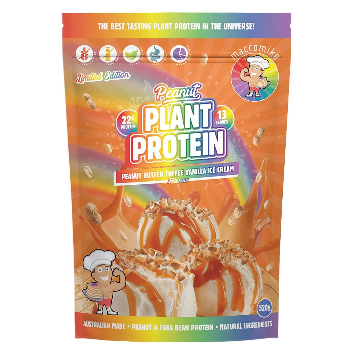 Thumbnail Macro Mike Peanut Plant Protein Peanut Butter Toffee Vanilla Cream 520g