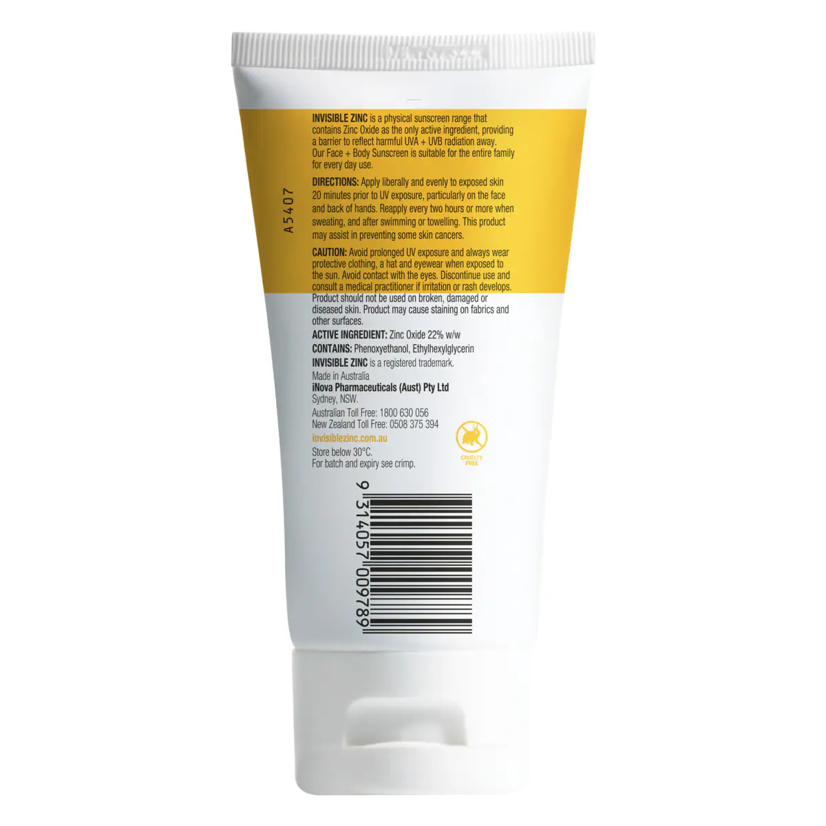 Thumbnail Invisible Zinc Mineral Sunscreen Face & Body SPF50+ 150g