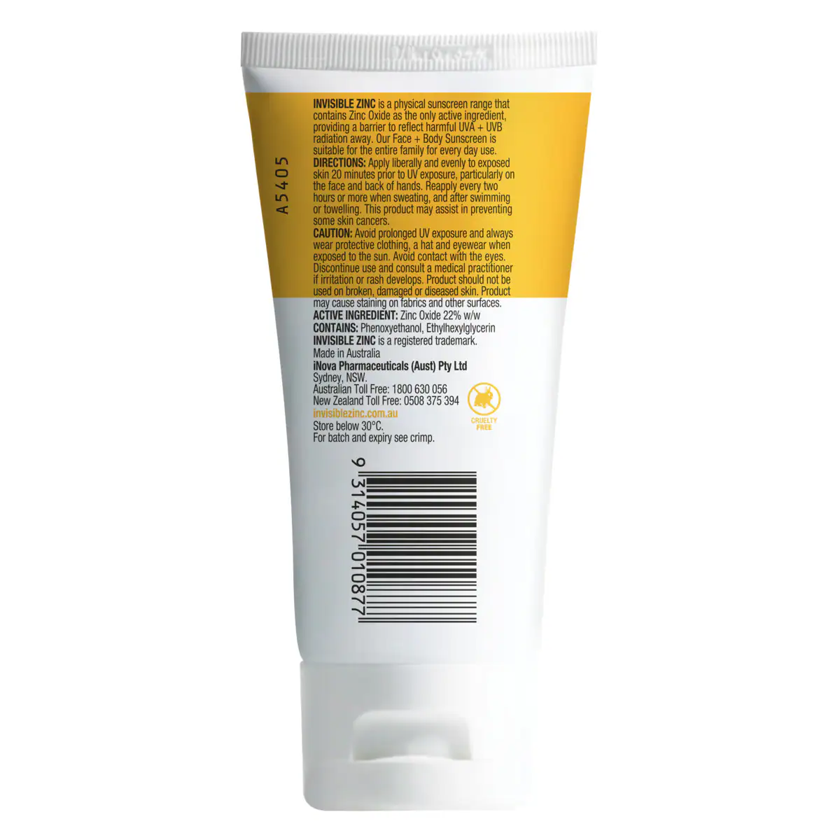 Thumbnail Invisible Zinc Sunscreen Face & Body SPF50+ 75g