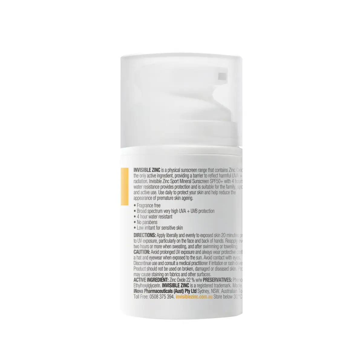 Thumbnail Invisible Zinc Sunscreen 4 Hour Water Resistant SPF50+ 50ml
