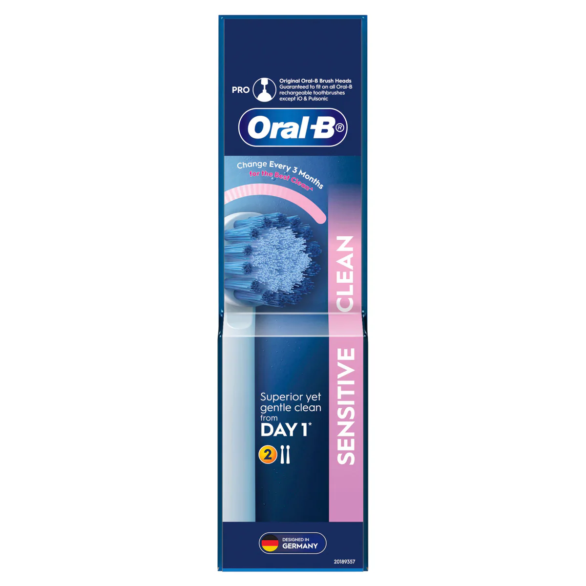 Thumbnail Oral B Sensitive Clean Replacement Toothbrush Heads 2 Pack