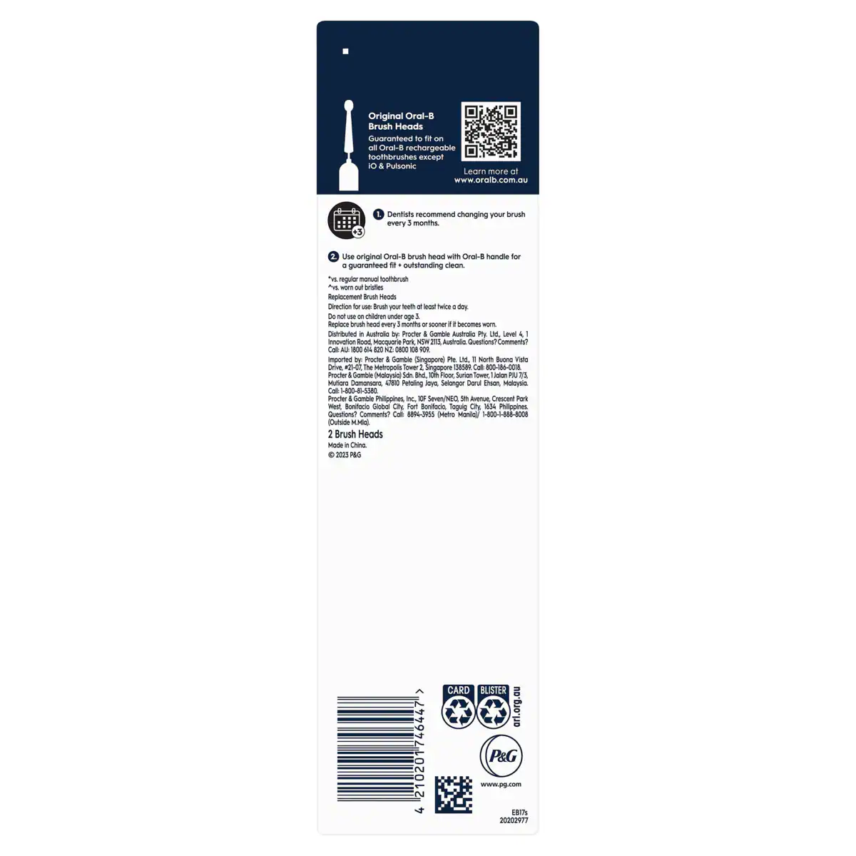 Thumbnail Oral B Sensitive Clean Replacement Toothbrush Heads 2 Pack