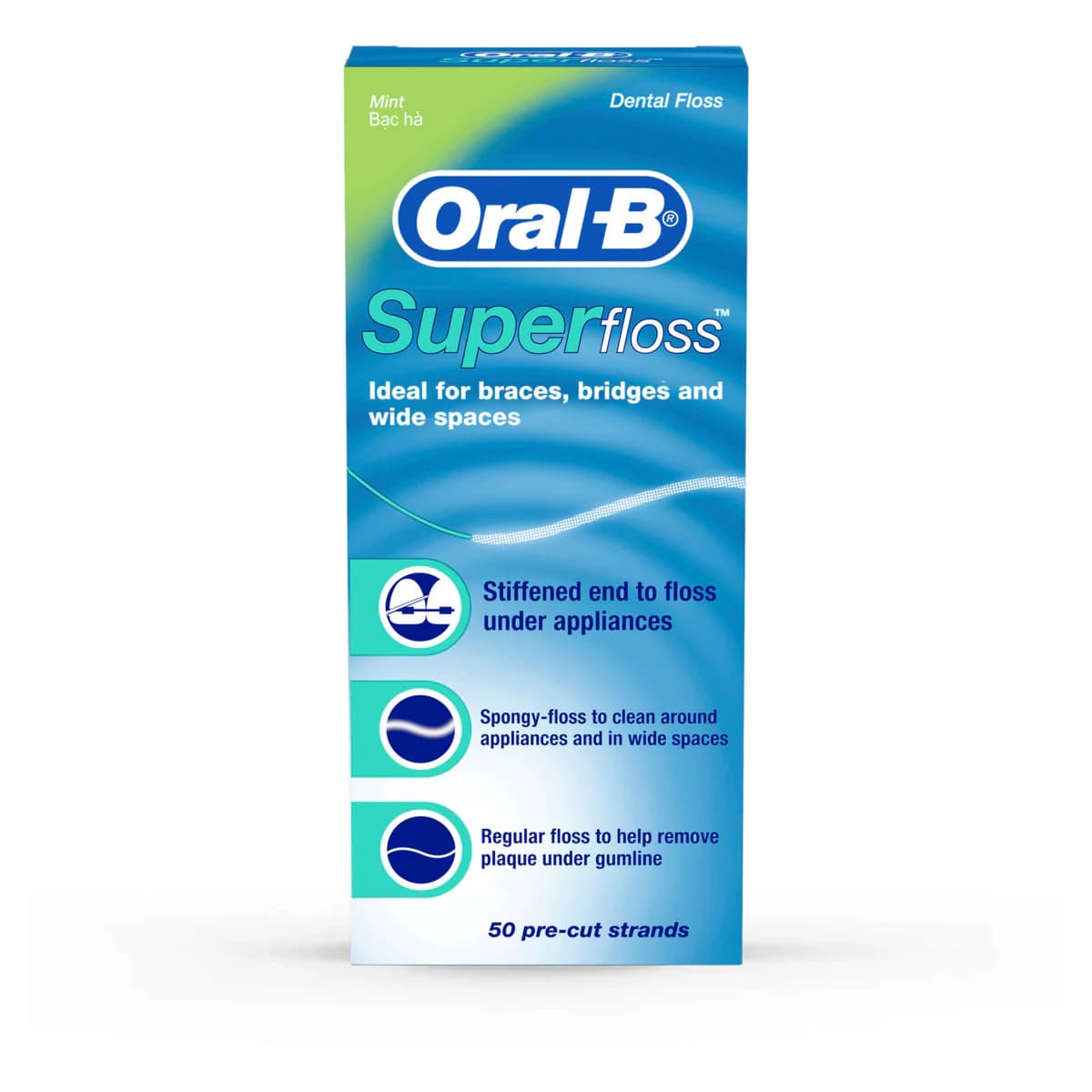 Thumbnail Oral B Superfloss Dental Floss Pre-Cut Strands 50 Pack