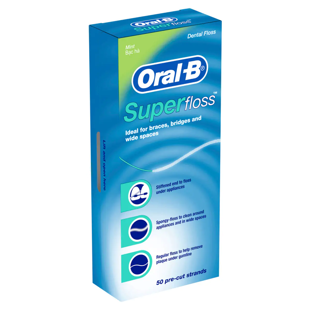 Thumbnail Oral B Superfloss Dental Floss Pre-Cut Strands 50 Pack