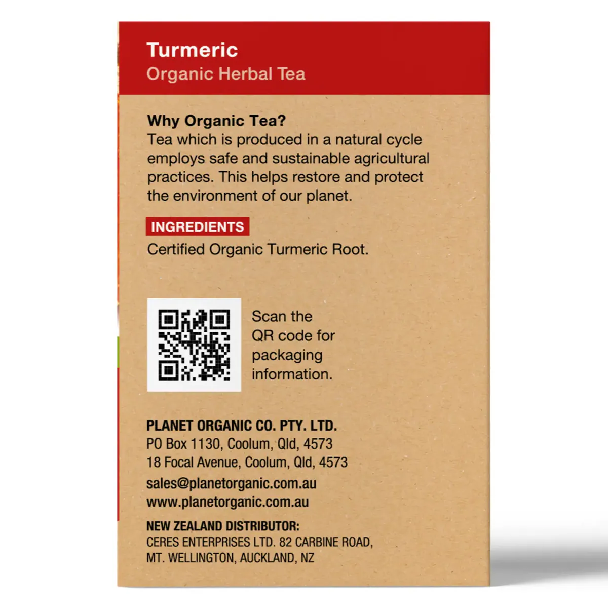 Thumbnail Planet Organic Turmeric Tea 25 Tea Bags