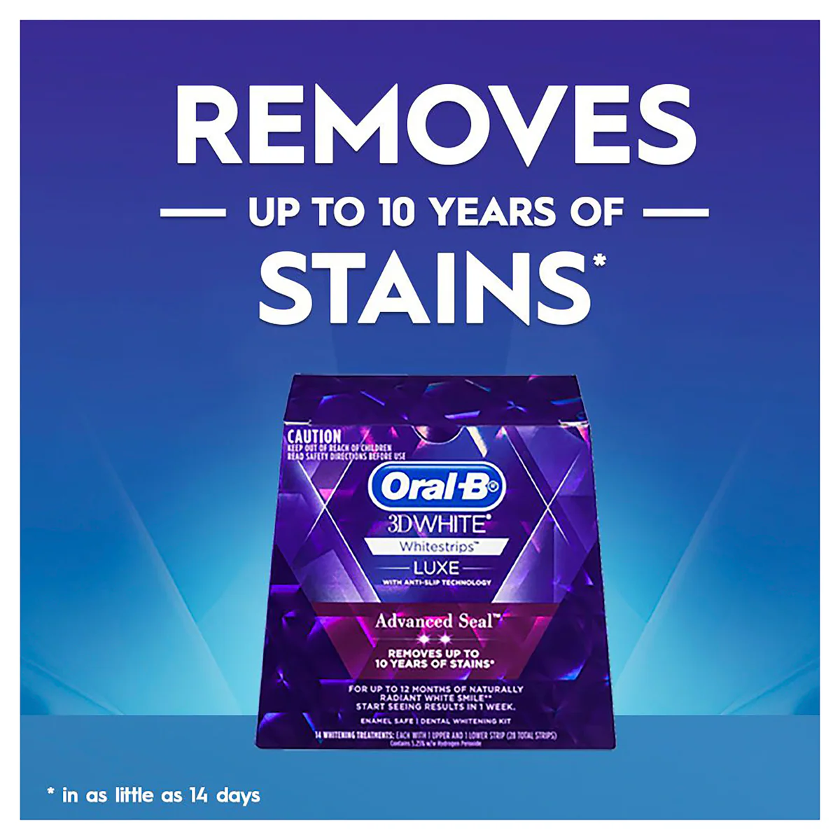 Thumbnail Oral B 3D White Luxe Whitening Treatments Advanced Seal 14 Pack