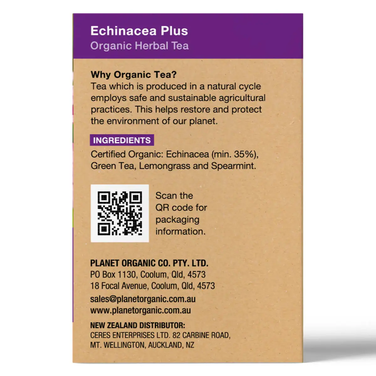 Thumbnail Planet Organic Echinacea Plus Tea 25 Tea Bags